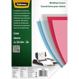 Fellowes® Deckblätter - A4, PET 180 g/qm, glatt transparent, 100 Stück Deckblätter transparent