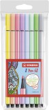 STABILO® Premium-Filzstift - Pen 68 - 8er Kunststoffetui, Pastellfarben sortiert Faserschreiberetui
