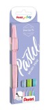 Pentel® Kalligrafiestift Sign Pen Brush - Pinselspitze, 4er Pastell-Set sortiert Kalligrafiestift