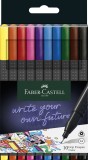 Faber-Castell Fineliner Finepen Grip - 0,4 mm, 10er Etui Fineliner sortiert 0,4 mm