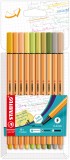STABILO® Fineliner point 88® Etui - 10er Pack - mit 10 verschiedenen Farben Finelineretui 0,4 mm