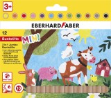 Eberhard Faber Farbstiftetui Jumbo Mini Kids 3in1 - 12er Etui Farbstiftetui 12 Farben sortiert 10 mm
