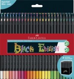 FABER-CASTELL Black Edition Bunstift - 50er Kartonetui Farbstiftetui 50 Farben sortiert soft 3,3 mm
