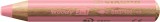 STABILO® Buntstift, Wasserfarbe & Wachsmalkreide - woody 3 in 1 - Einzelstift - pastellpink 10 mm