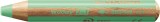 STABILO® Buntstift, Wasserfarbe & Wachsmalkreide - woody 3 in 1 - Einzelstift - pastellgrün 10 mm
