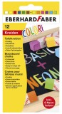 Eberhard Faber Wandtafelkreide Colori Neon + Basic - 12 Farben sortiert Kreide quadratisch 90 mm
