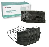 Atemschutzmaske CE zertifiziert schwarz 3-lagig - 50 Stück im Karton Gesichtsmaske Typ IIR schwarz