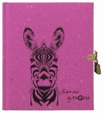 Pagna® Tagebuch Save me - Zebra, 128 Seiten, blanko mit Schloss Tagebuch Save me 128 blanko Seiten
