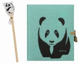 Pagna® Tagebuch Save me - Panda mit Bleistift und Motivradierer, 128 Seiten, blanko mit Schloss