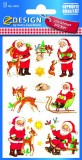 Avery Zweckform® Z-Design 4053, Weihnachtssticker, Weihnachtsmänner, 3 Bogen/24 Sticker mehrfarbig