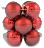 Baumbehang Kugel - Ø 6 cm, Glas, rot, 12 Stück Mindestabnahmemenge - 3 Pack Baumschmuck Kugel rot