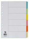 Q-Connect® Farbregister - blanko, A4, Manila Karton, 6 Blatt + Deckblatt volldeckend Register A4