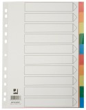 Q-Connect® Farbregister - blanko, A4, PP, 10 Blatt + Deckblatt volldeckend Register A4 blanko