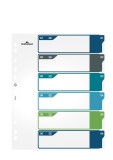 Durable Ordnerregister - 1 - 6, PP, A4+, 6 Blatt + Indexblatt, weiß/farbig volldeckend Register