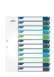 Durable Ordnerregister - 1 - 12, PP, A4+, 12 Blatt + Indexblatt, weiß/farbig volldeckend Register
