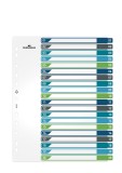 Durable Ordnerregister - 1 - 20, PP, A4+, 20 Blatt + Indexblatt, weiß/farbig volldeckend Register