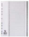 Q-Connect® Zahlenregister - 1 - 31, PP, A4, 31 Blatt + Indexblatt, grau volldeckend Register A4