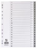 Q-Connect® Zahlenregister - 1 - 20, PP, A4, 20 Blatt + Indexblatt, grau volldeckend Register A4