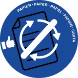Cep Papierkorb Deckel - Ø 380 mm, blau für Papier Abfallsammler robustesHart-PVC, 100% recycelbar