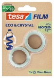 tesa® Klebefilm PET Eco & Crystal - 19mm x 10m, klar, 2 Rollen Klebefilm 19 mm 10 m 26 mm klar