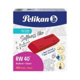 Pelikan® Radierer RW 40 - 20 x 8 x 57 mm, rot, Kunststoff Radierer rot 20 mm 8 mm 57 mm Kunststoff