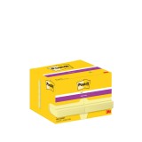 Post-it® SuperSticky Haftnotizblock Super Sticky - 48 x 73 mm, gelb, 12x 90 Blatt Karton Haftnotiz