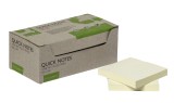 Q-Connect® Haftnotizblock Recycling - gelb, 76 x 76 mm, 100 Blatt, 12er Box Haftnotiz gelb 76 mm