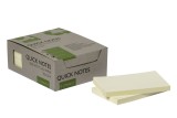 Q-Connect® Haftnotizblock Recycling - gelb, 127 x 76 mm, 100 Blatt, 12er Box Haftnotiz gelb 127 mm