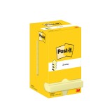 Post-it® Haftnotizblock Z-Notes - 76 x 76 mm, gelb, 12x 100 Blatt Karton Haftnotiz gelb 76 mm 76 mm