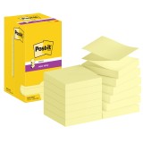 Post-it® SuperSticky Haftnotiz Super Sticky Z-Notes - 76 x 76 mm, gelb, 12x 90 Blatt Haftnotiz gelb