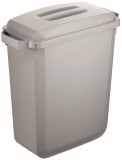 Durable Abfallbehälter DURABIN ECO 60L + Deckel - grau, recycelt Abfallsammler 60 Liter 590 mm grau