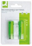 Q-Connect® Akku-Batterien Rechargeable - Mignon/AA/HR6, 1,2 V, 2 Stück Akku Mignon/HR6/AA 1,2 Volt