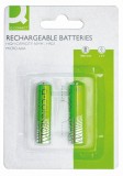 Q-Connect® Akku-Batterien Rechargeable - Micro/AAA/HR03, 1,2 V, 2 Stück Akku Micro/HR03/AAA