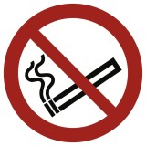 moedel® Rauchen verboten ISO 7010, Alu, Ø 200 mm Verbotsschild weiß / rot schwarz Ø 200 mm