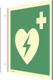 moedel® Fahnenschild Automat. externer Defibrillator,Kunststoff,nachl.,160-mcd,148x148mm grün