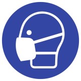 moedel® Maske benutzen ISO 7010, Folie, Ø 100 mm Hinweisschild Gebotszeichen „Maske benutzen“