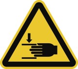 moedel® Warnung vor Handverletzungen ISO 7010, Folie, 200 mm SL Warnschild SL 200 mm