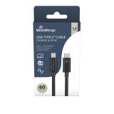 MediaRange USB Type-C® Lade- und Datenkabel, USB 3.0,  1.2m, schwarz Ladekabel 1,2 m schwarz