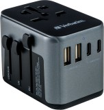 Verbatim Ladeadapter Universal Travel - UTA-03, Anschlüsse für USB Typ-A/C & Stromstecker, schwarz