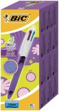BiC® Vierfarbkugelschreiber 4 Colours GRIP Fashion - dokumentenecht, 0,4 mm, lila/weiß lila/weiß