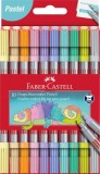 FABER-CASTELL Faserschreiber Duo Pastell - 10 Farben sortiert Faserschreiberetui sortiert