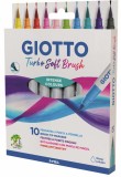 GIOTTO Faserschreiberetui Soft Brush - 10 Stück Faserschreiberetui 10 Farben sortiert variabel