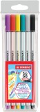 STABILO® Premium-Filzstift mit Pinselspitze Pen 68 brush - 6er Etui Faserschreiberetui variabel