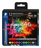 Staedtler® Pinselmaler pigment brush pen 371 - 12 Farben sortiert Pinselmaler sortiert Pinselspitze