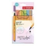STABILO® Fineliner point 88® Pastellove - 12er Kartonetui Finelineretui 12 Pastellfarben sortiert