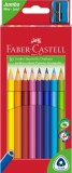 FABER-CASTELL Buntstifte Jumbo GRIP - 10 Farben sortiert, Kartonetui mit Spitzer Farbstiftetui weich