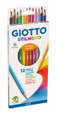 GIOTTO Farbstifte Stilnovo - 12er Kartonetui Farbstiftetui 12 Farben sortiert 3,3 mm hexagonal 7 mm