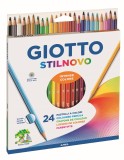 GIOTTO Farbstifte Stilnovo - 24er Kartonetui Farbstiftetui 12 Farben sortiert 3,3 mm hexagonal 7 mm