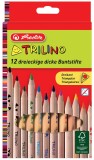 Herlitz Farbstifte Trilino - 12er Pack sortiert, dreikant Farbstiftetui 12 Farben sortiert 5 mm
