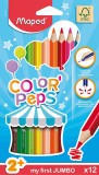 Maped® Farbstiftetui ColorPeps Jumbo - 12er Kartonetui Farbstiftetui 12 Farben sortiert weich 5 mm